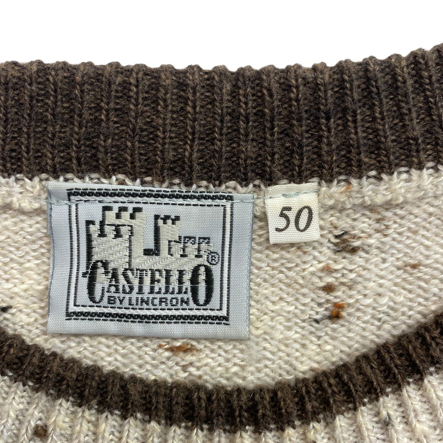 Cosby Vintage Retro 90s Castello By Lincron Sweater Pullover Size EU 50 UK/US 40