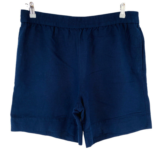 GANT Women Dark Blue Regular Fit Linen Blend Shorts EUR 46 UK 18 US 16