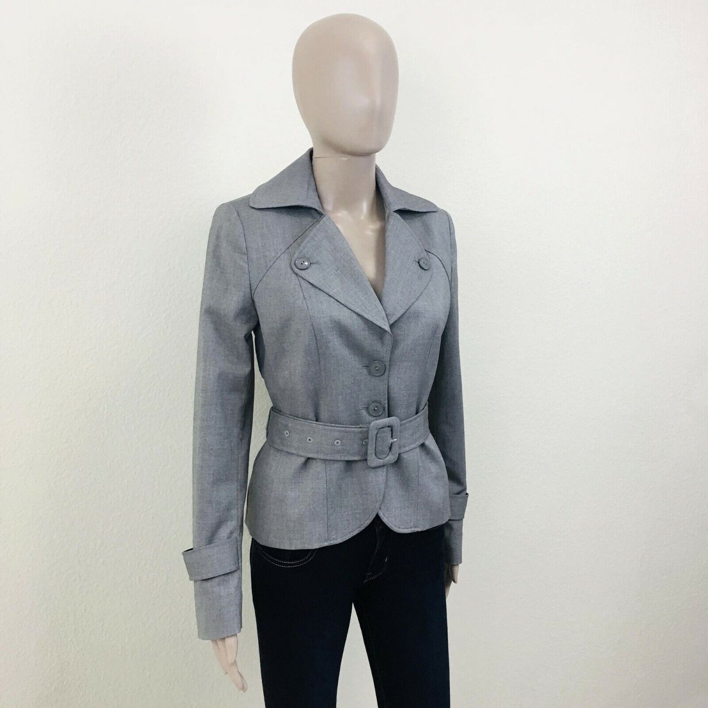 STOCKH LM Grey Belted Formal Blazer Jacket Size EUR 36 US 6 UK 8 Small