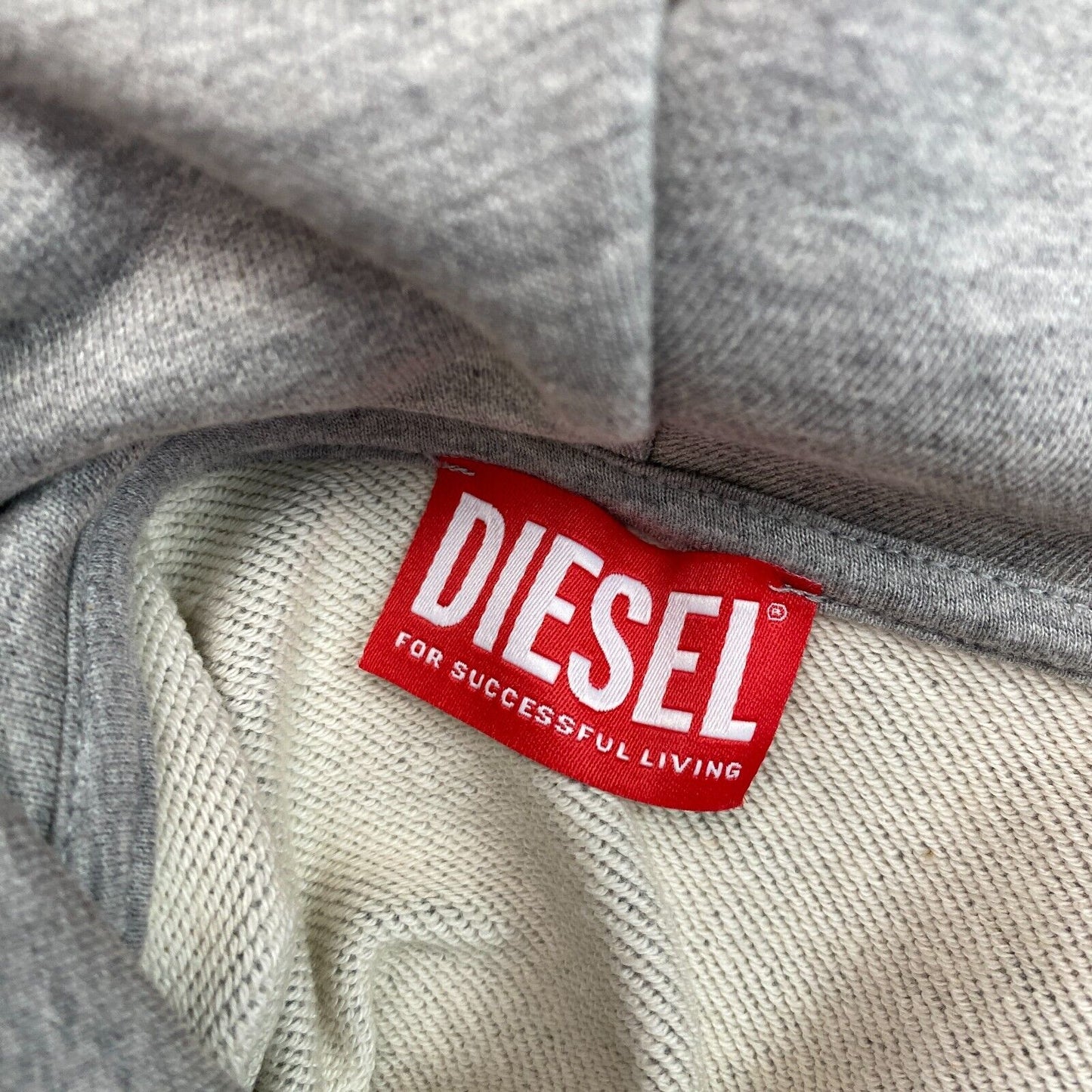 DIESEL Gris Logo Sweat à capuche Pull Taille XS