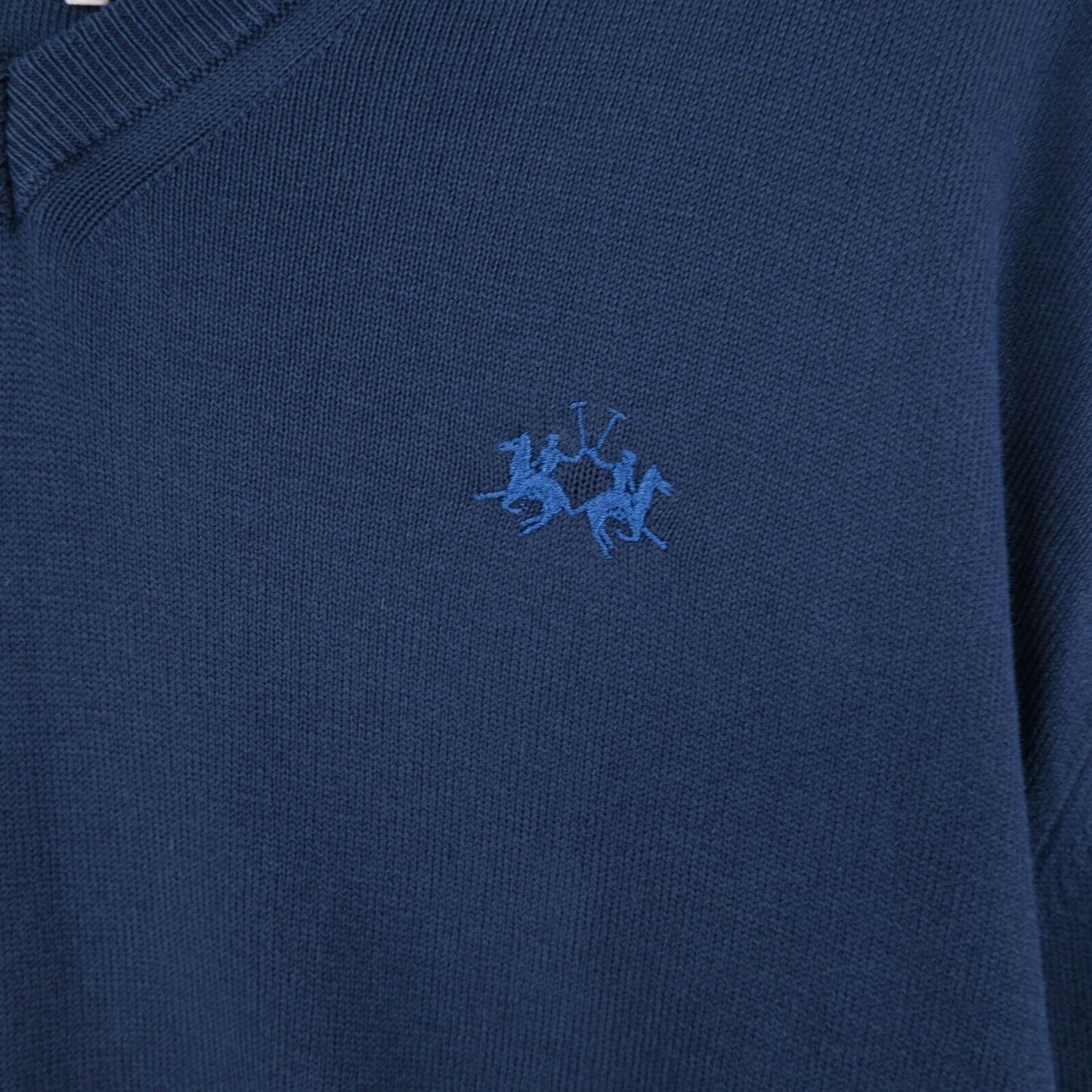 LA MARTINA Marineblauer Pullover mit Kleidungsstückfärbung, Größe M