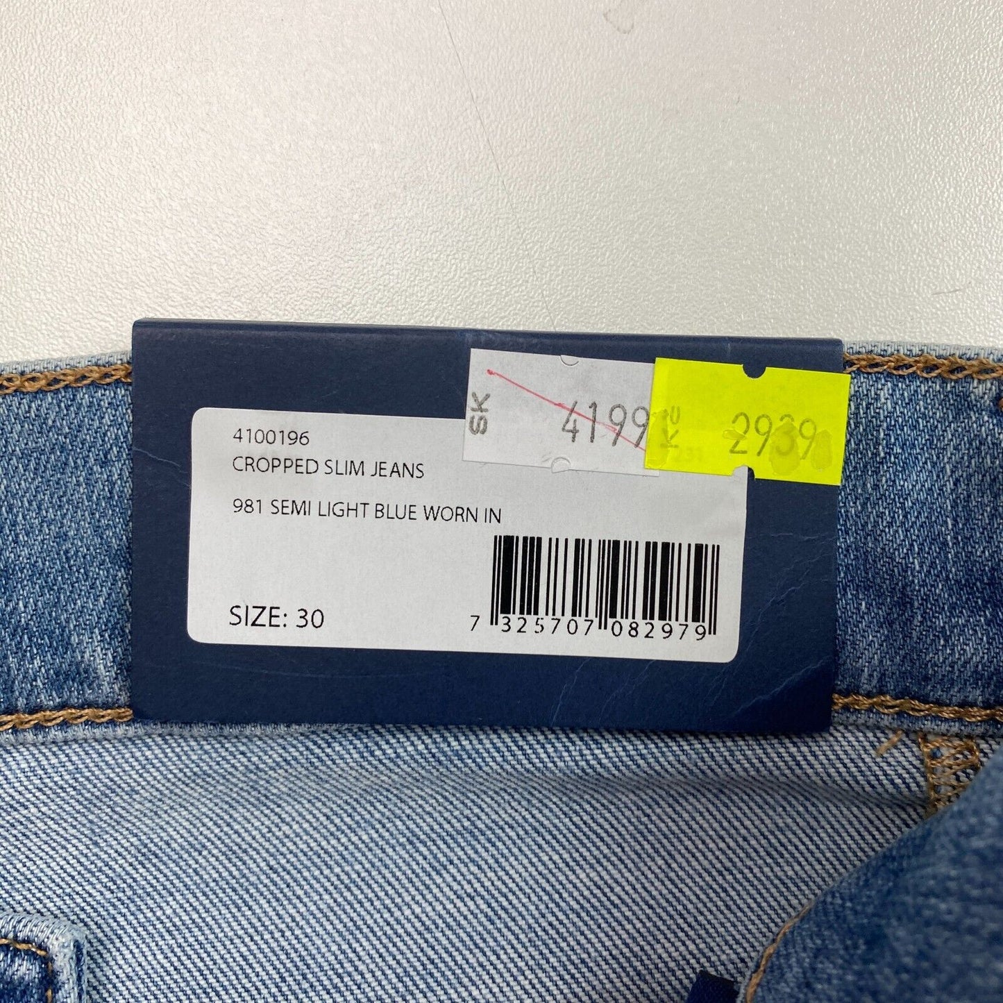 GANT Blaue verkürzte Slim Fit-Jeans, Größe W30