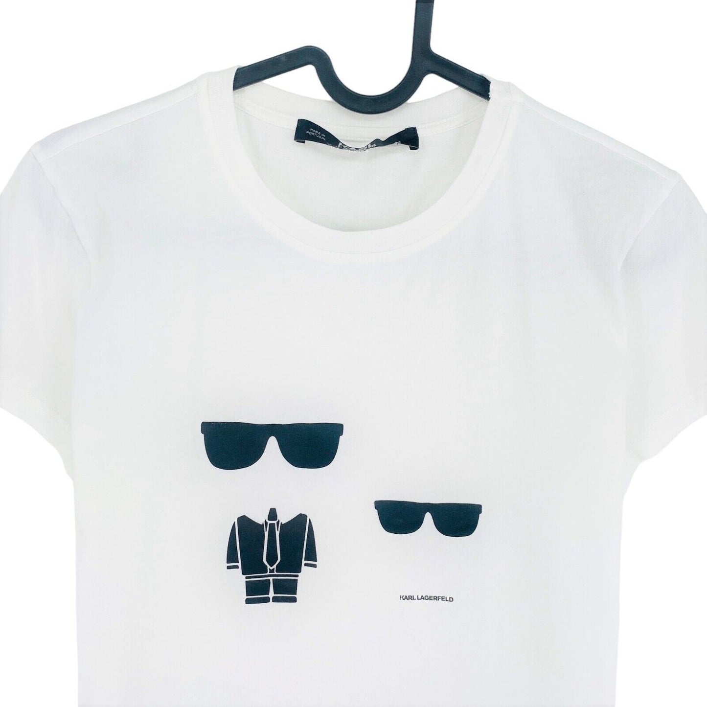 Karl Lagerfeld White Ikonik Karl Choupette Crew Neck T-Shirt Top Size XS