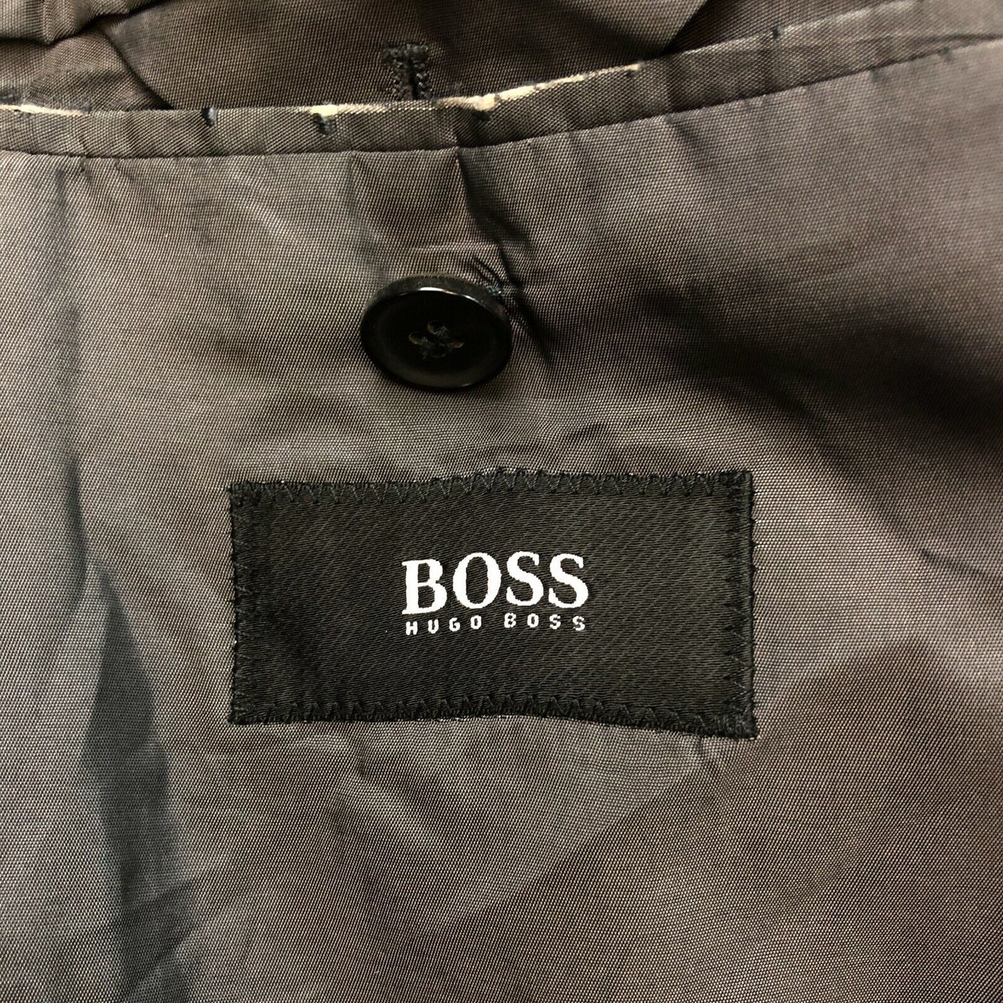 HUGO BOSS Gris foncé 100% Laine sur veste manteau Taille EU 52 UK/US 42