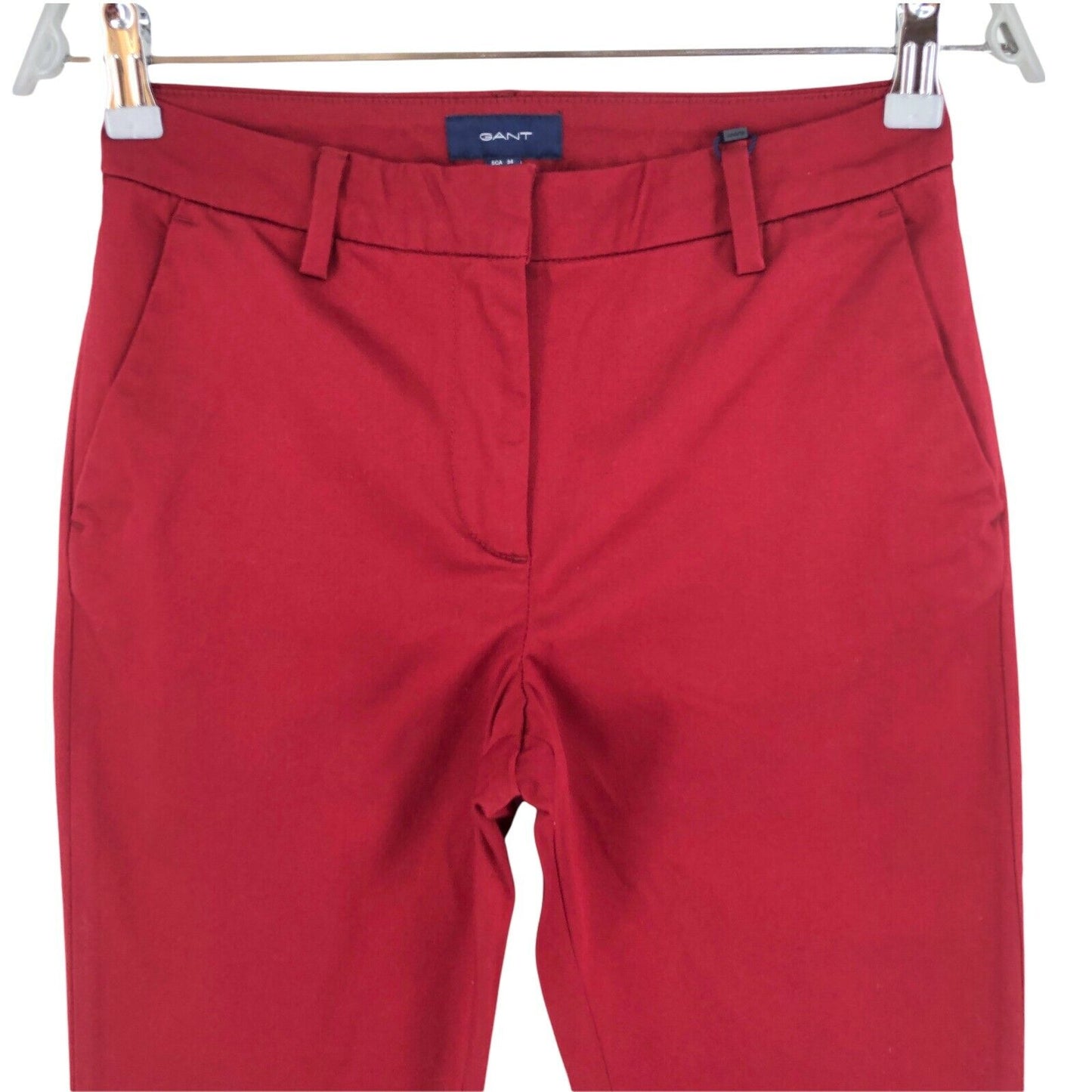 GANT Red Tech Prep Satin Slack Pants Hose Größe EU 34 UK 8 US 4