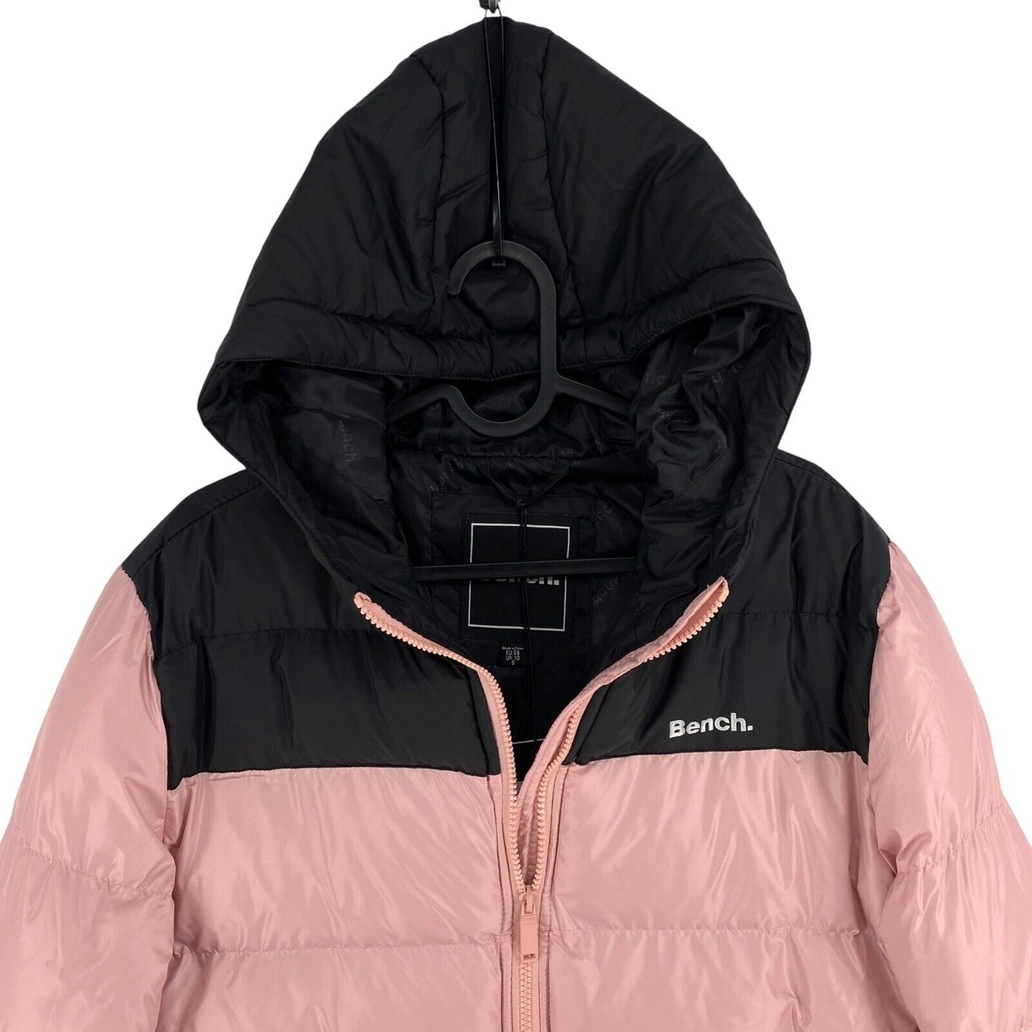 Bench Women Pink Padded Hooded Puffer Jacket Coat Size EU 38 UK 10 US 8 Small