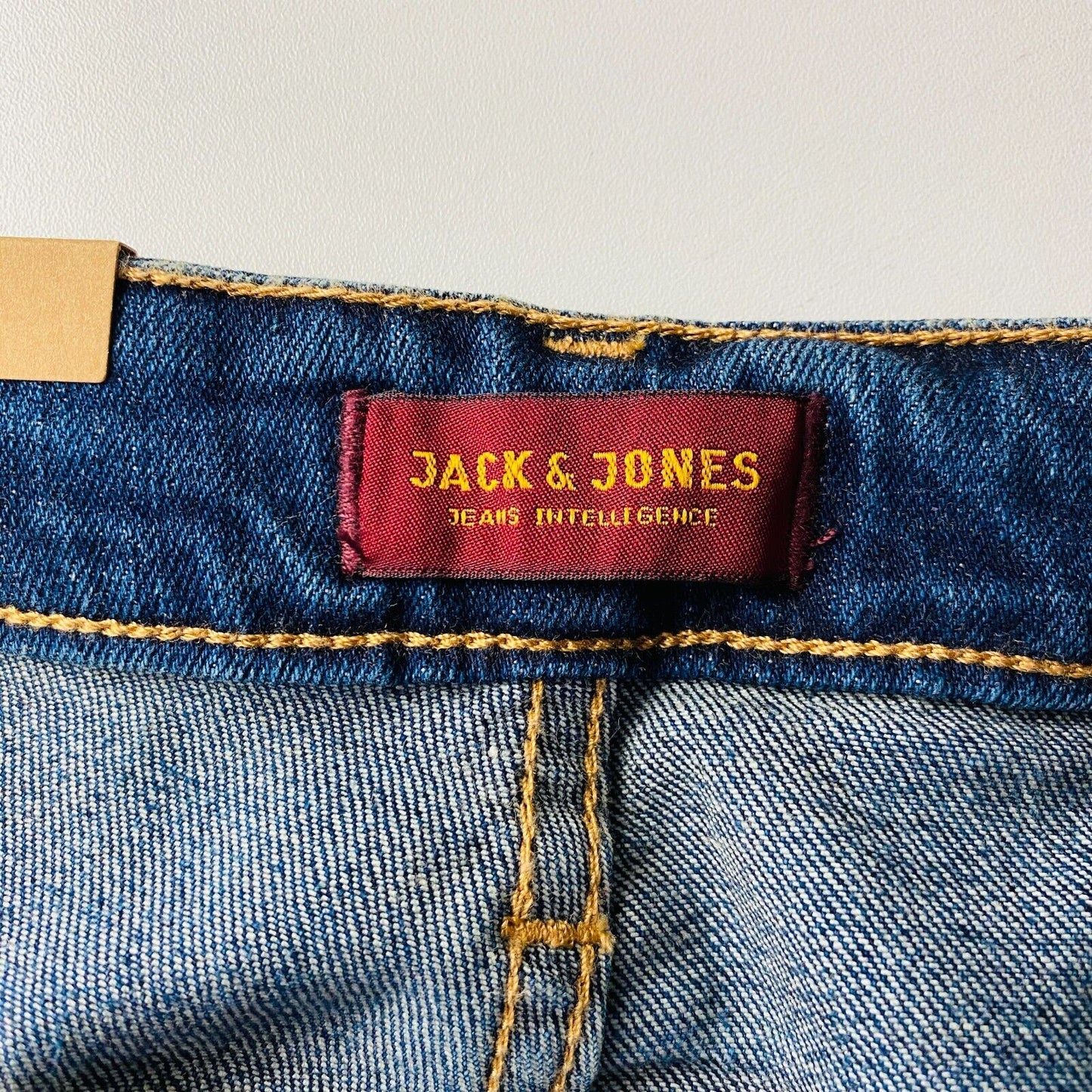 Jack & Jones MIKE Mens Blue Comfort Tapered Fit Selvedge Jeans Size W31 L32