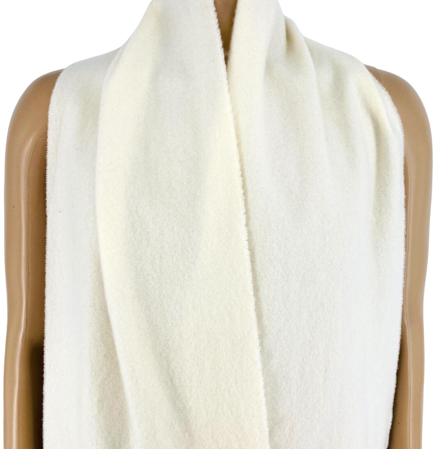 GANT White Solid 100% Wool Scarf Shawl