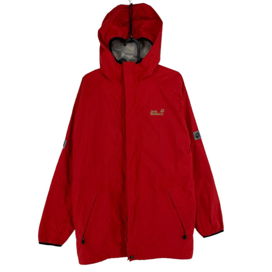 Jack Wolfskin Texapore Red Orange Hooded Jacket Coat Size 16 Years 176 Cm