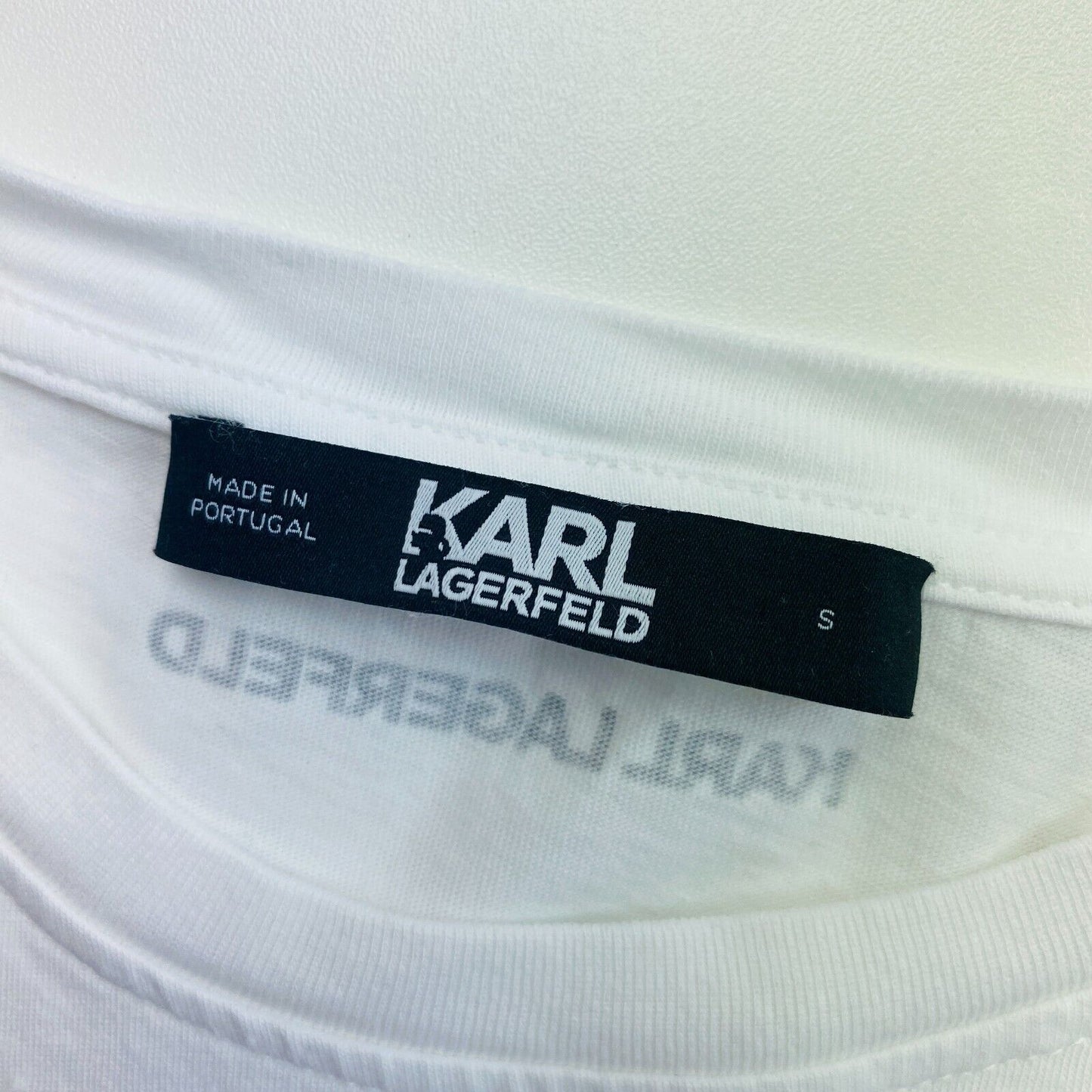 Karl Lagerfeld White Ikonik Karl Outline Crew Neck T Shirt Size XS