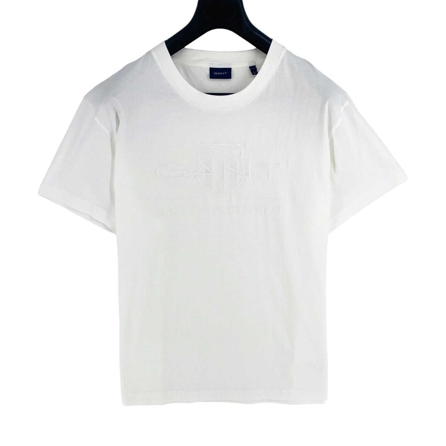 GANT Men White Tonal Archive Shield Crew Neck Short Sleeve T Shirt Size 3XL