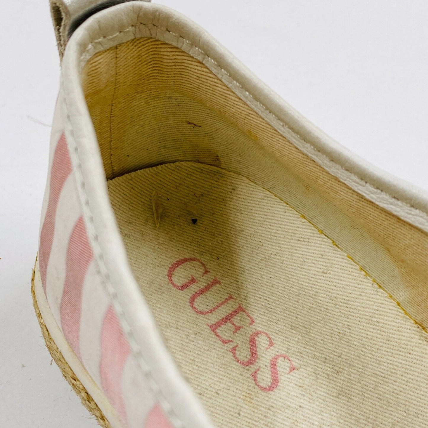 GUESS Women Pink Striped Sneakers Flats Shoes Size EU 36 US 5.5 UK 3