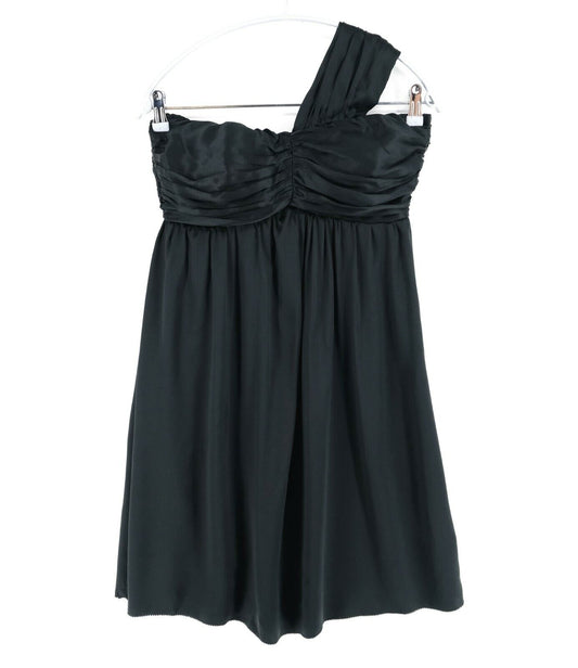 Robe plissée FAIRLY Black Sweetheart à une bandoulière 100% soie Taille 42