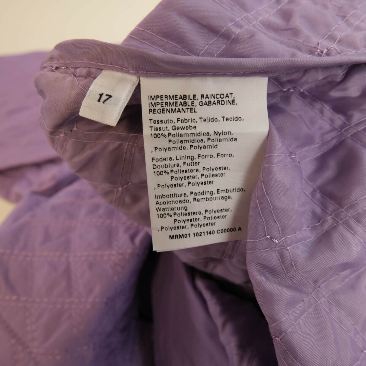 RRP €205 PERSONA Purple Mid Length Rain Coat Jacket Size EUR 38 UK 10 US 8