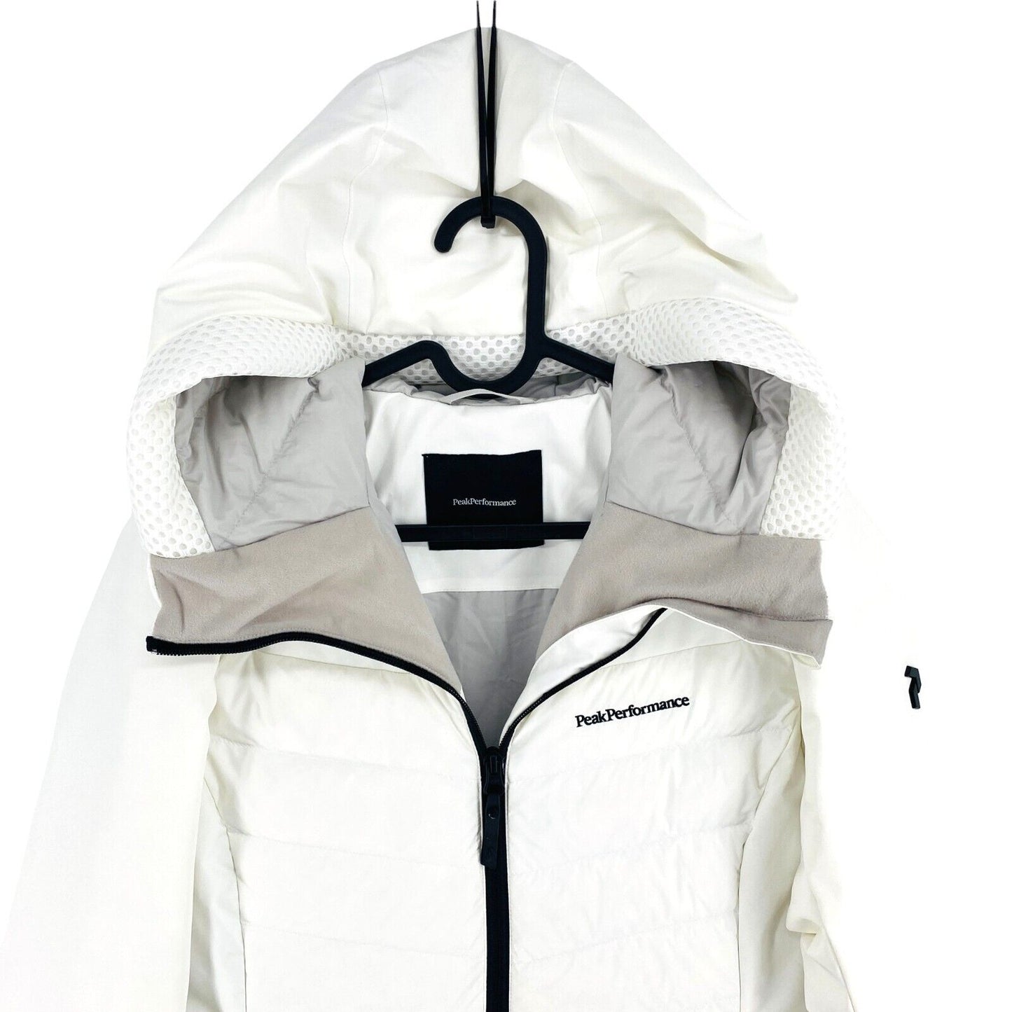 Peak Performance Women White Blackfire Down  Ski Hooded Jacket Coat Size M