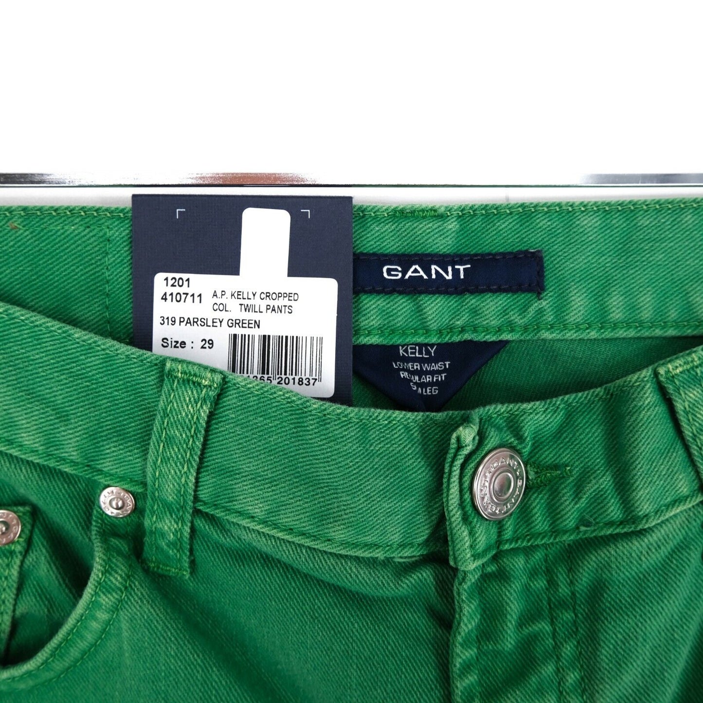 GANT Green Kelly Cropped Twill Pants Jeans Size W29 L26.5