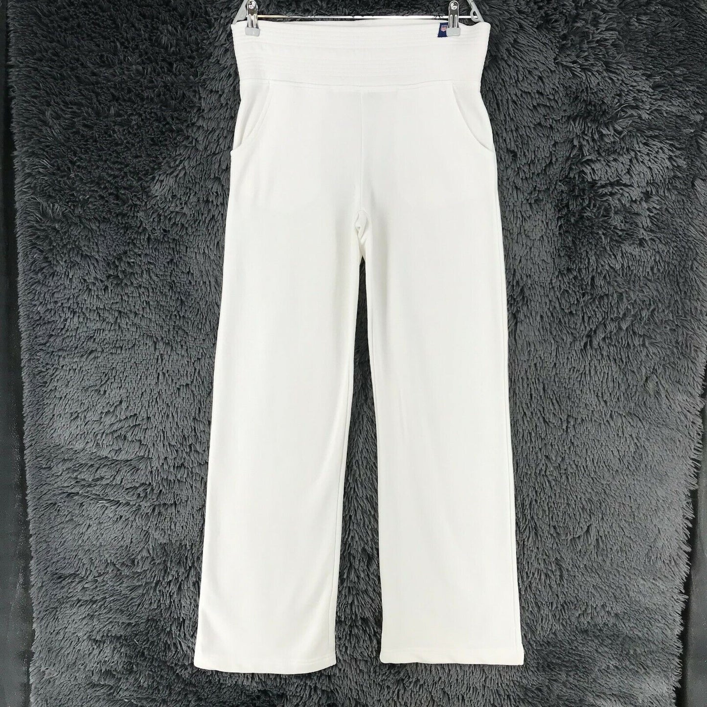 GANT Women White High Waist Regular Fit Sweatpants Trousers Size L W32