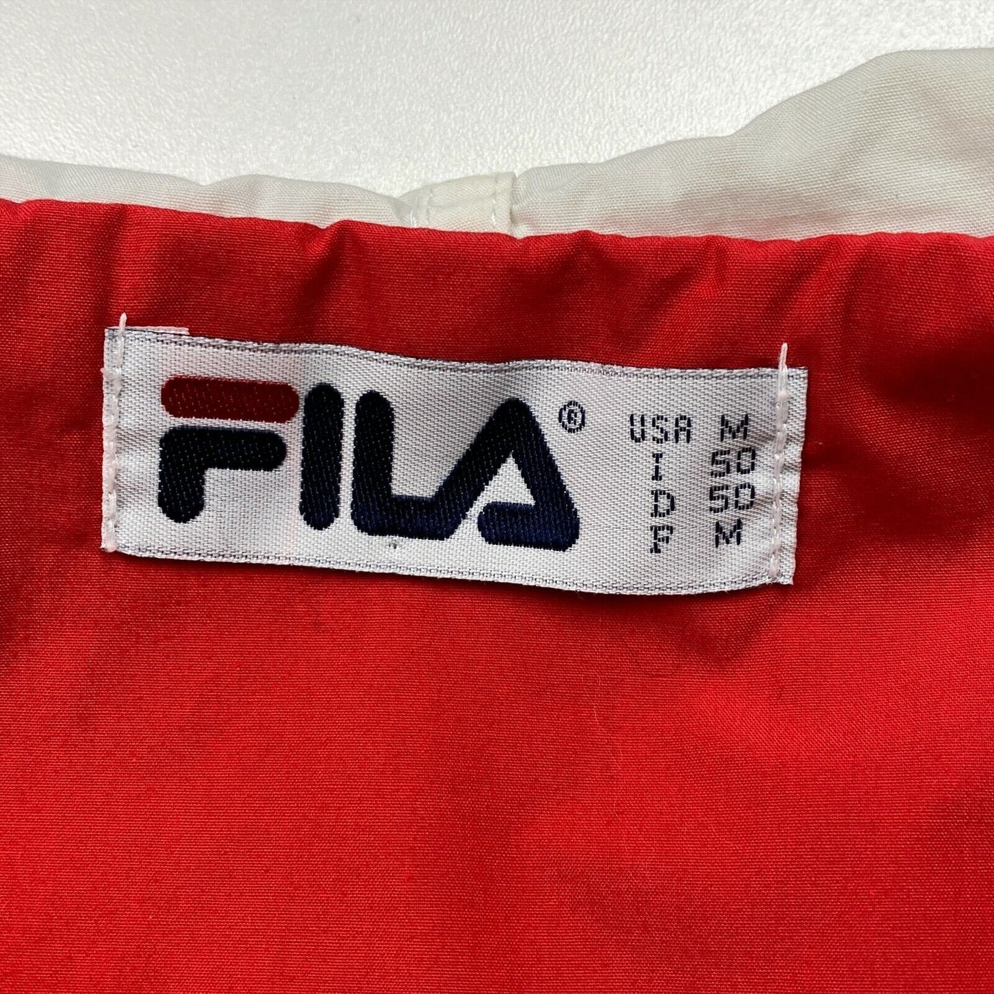 FILA Vintage Retro Navy Blue Cotton Blend Hooded Jacket Size M