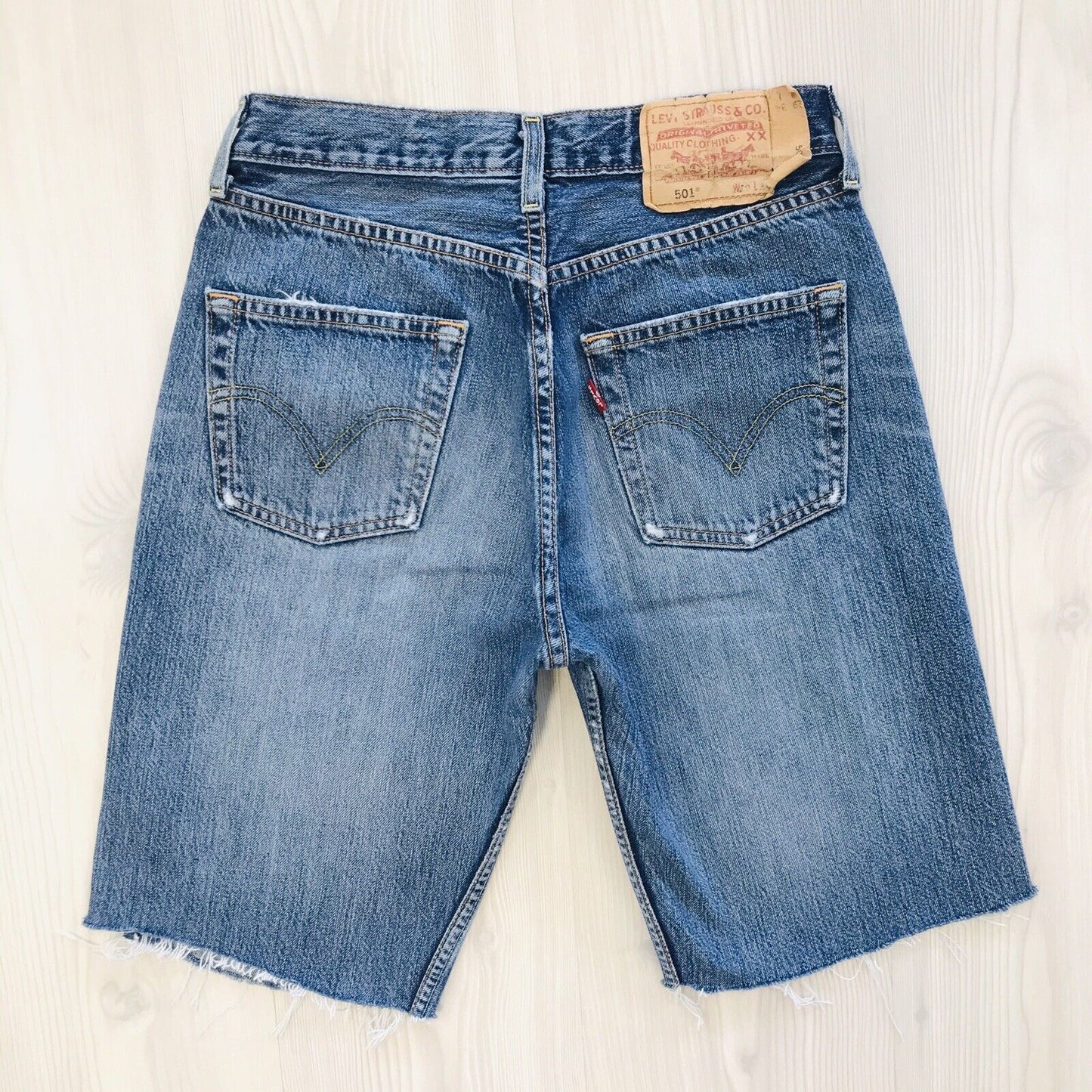 Levi's 501 Custom Made Blue Original Regular Straight Fit Cut-Off Shorts W29