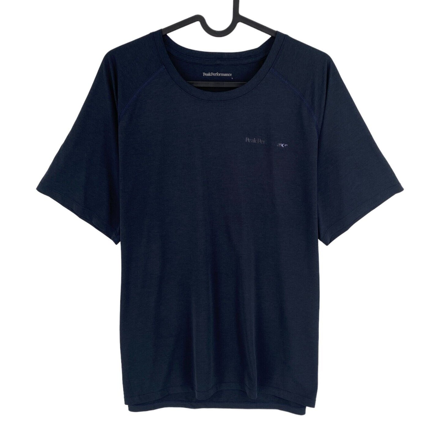 PEAK PERFORMANCE Men Navy Blue FLY Crew Neck Short Sleeve T-Shirt Size L