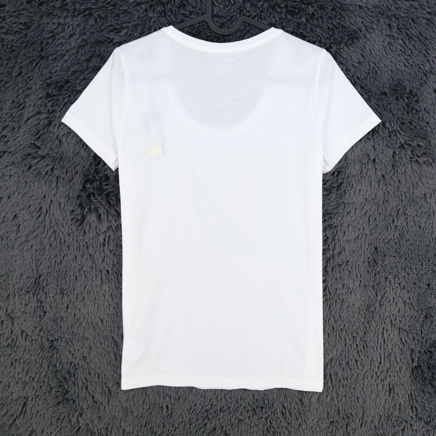 NAUTICA White Big Logo Scoop Neck T Shirt Top Size XS S