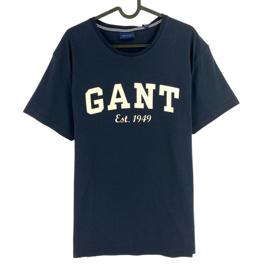 GANT T-Shirt mit Rundhalsausschnitt und Logo, Marineblau, Größe L