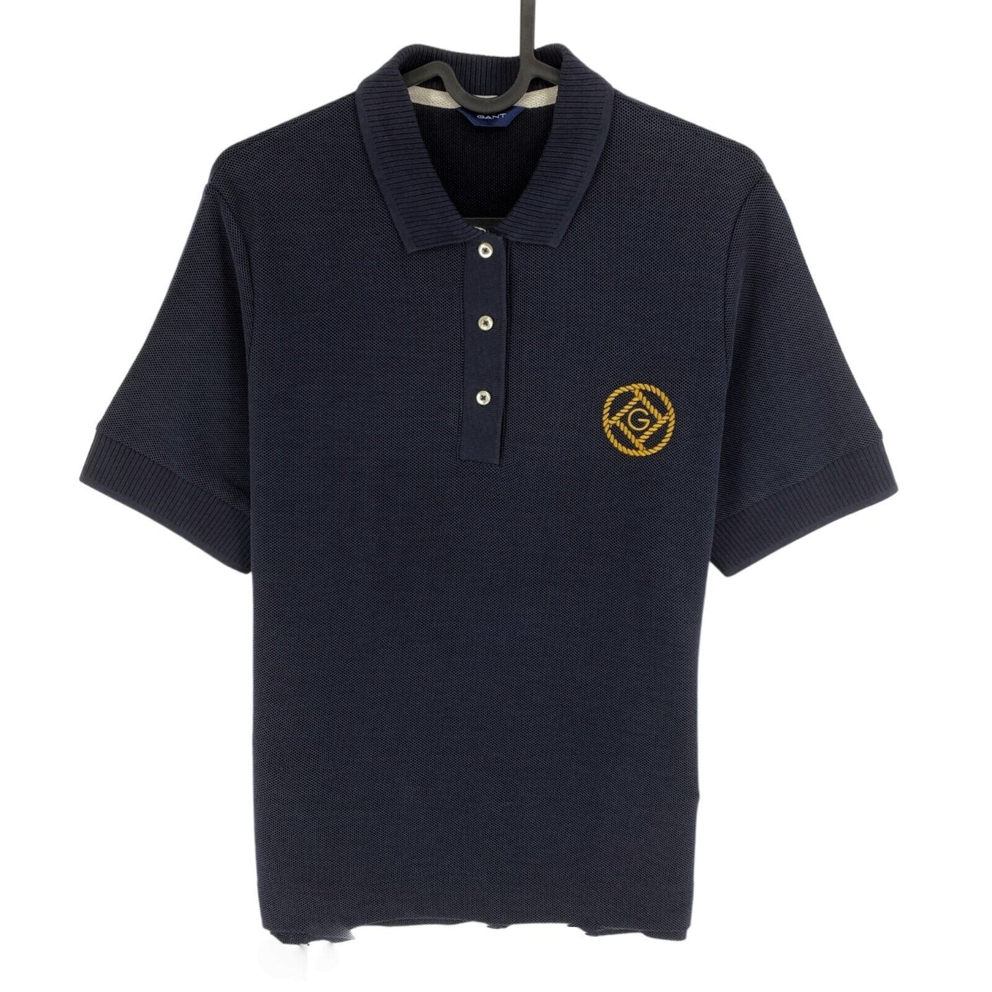 GANT – Poloshirt aus Piqué mit Seil-Symbol, Marineblau, Größe M