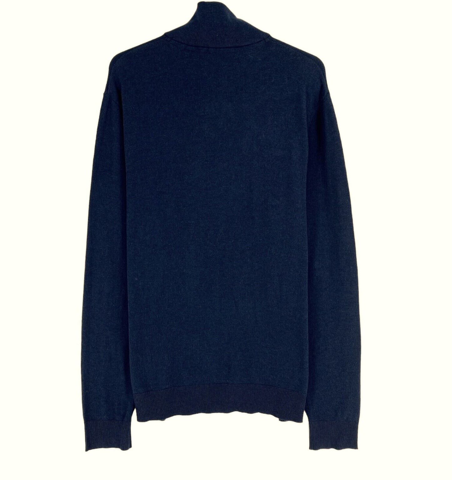 JACK&JONES Mens Navy Blue Knit Half Zip Sweater Jumper Size L