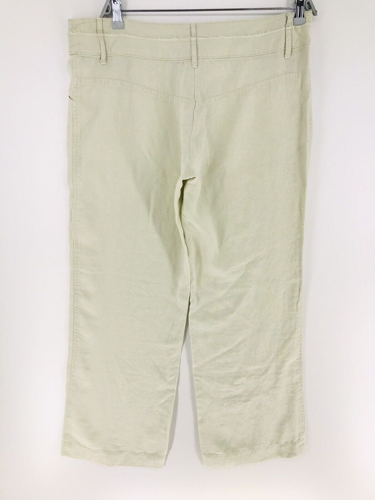 RRP €155 GANT Women Green Wide Leg Fit Linen Pants Trousers EUR 44 US 14 UK 18