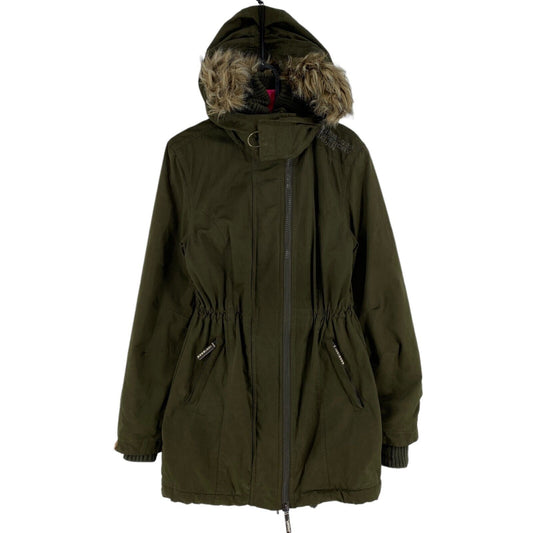 SUPERDRY Professional The Windparka Dark Green Cotton Blend Hooded Jacket Size S