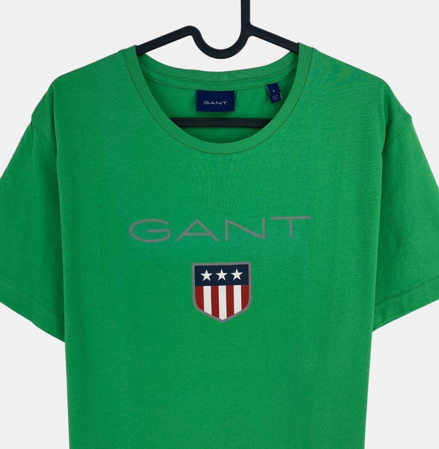 GANT Men Dark Green Retro Shield Crew Neck Short Sleeve T Shirt Size L