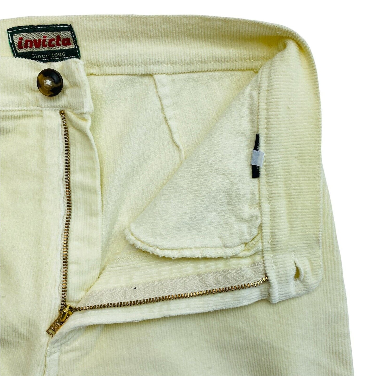 INVICTA Light Yellow Corduroy Pants Trousers Size 42