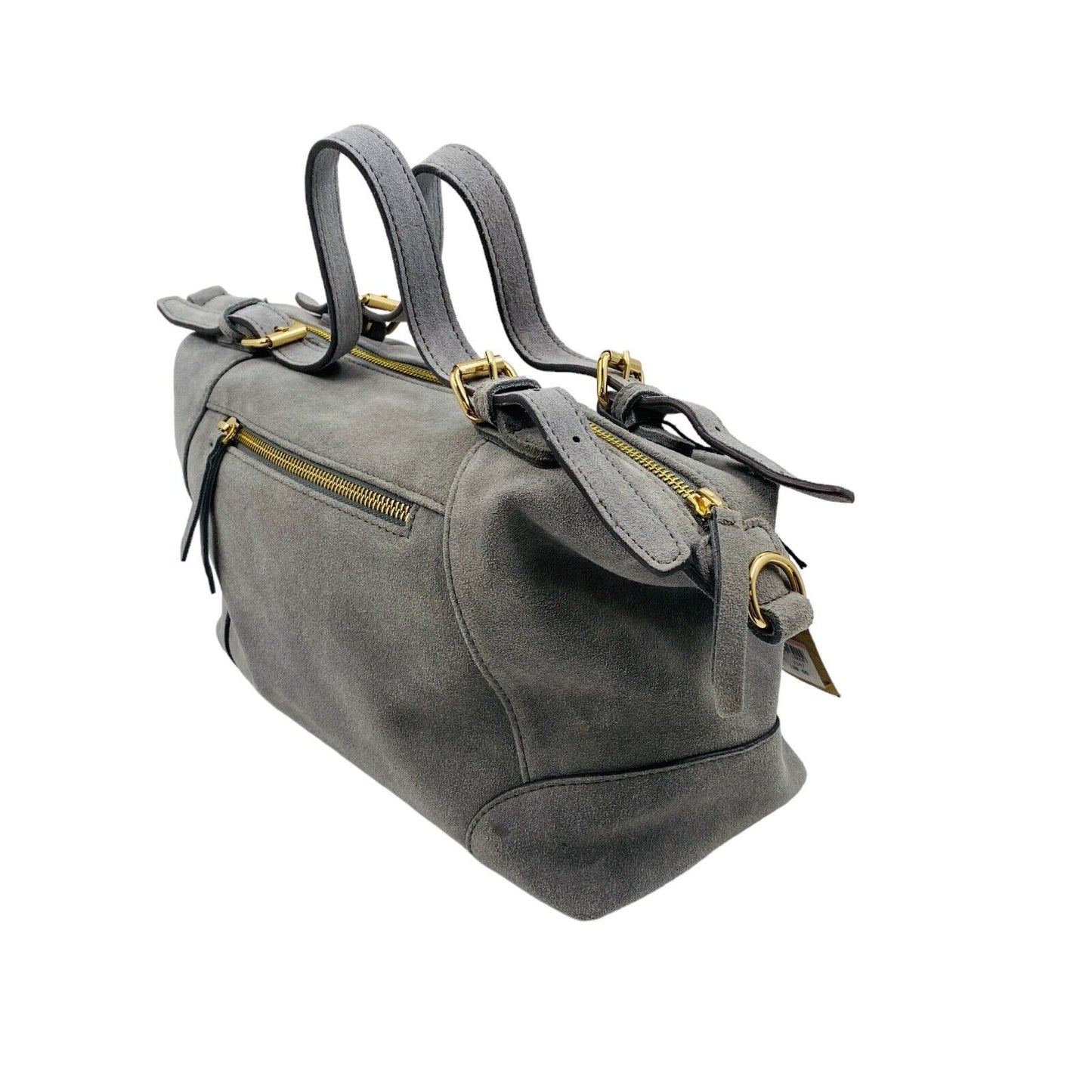 MAZARIN Grey Suede Leather Bag Handbag Shoulder Bag