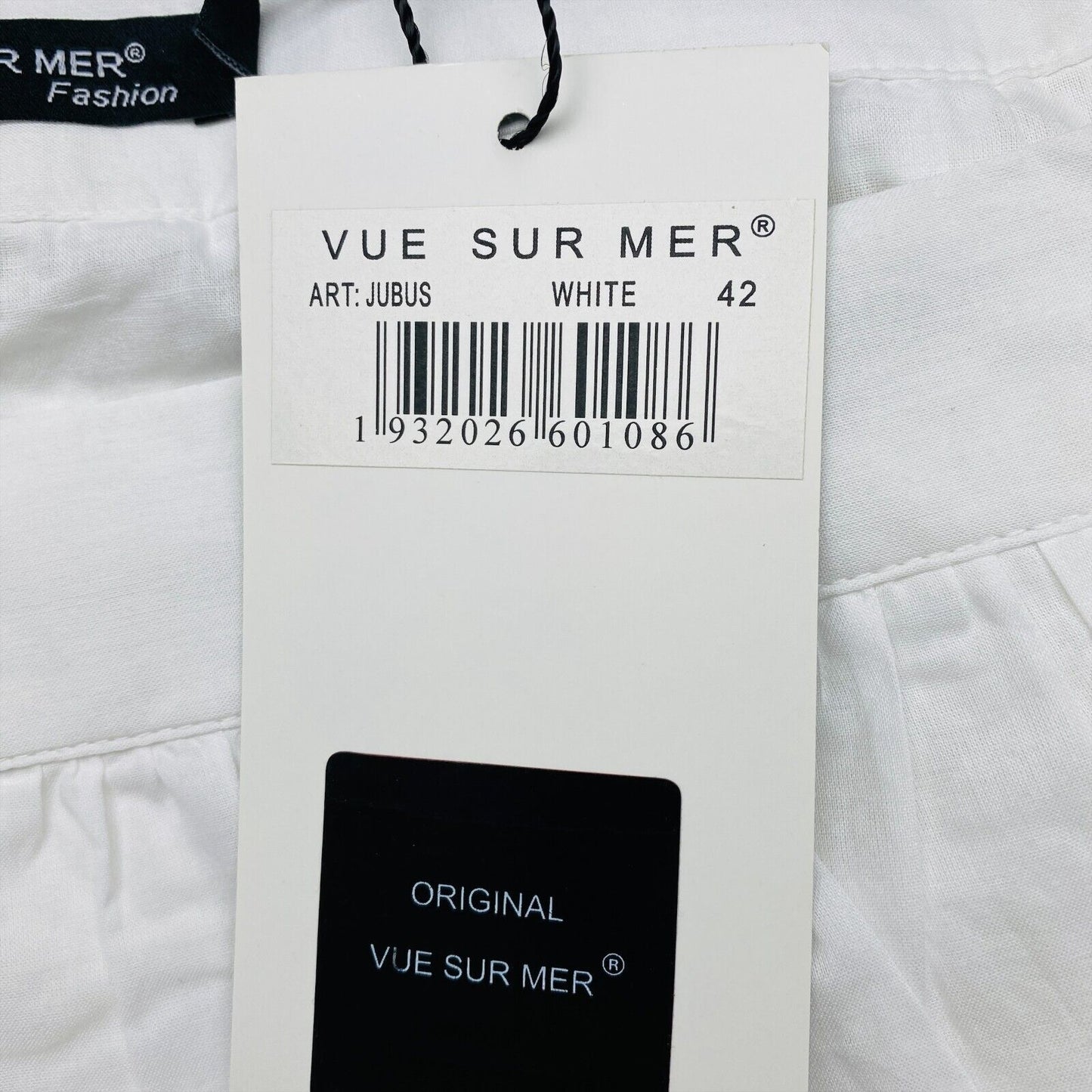 VUE SUR MER Jupe évasée à volants 100% coton blanc Taille EU 42 UK 14 US 12