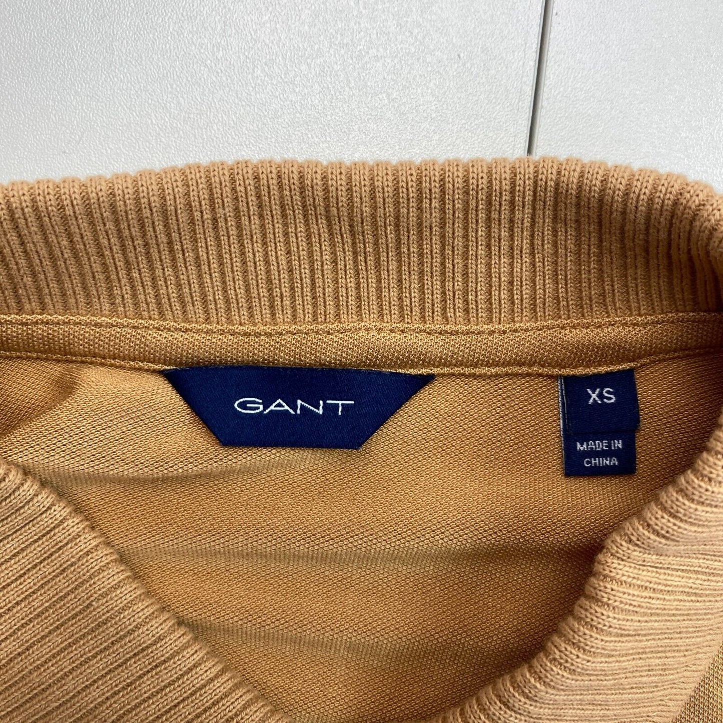 GANT Women Brown Reg Detail Collared Long Sleeves Polo Shirt Size XS