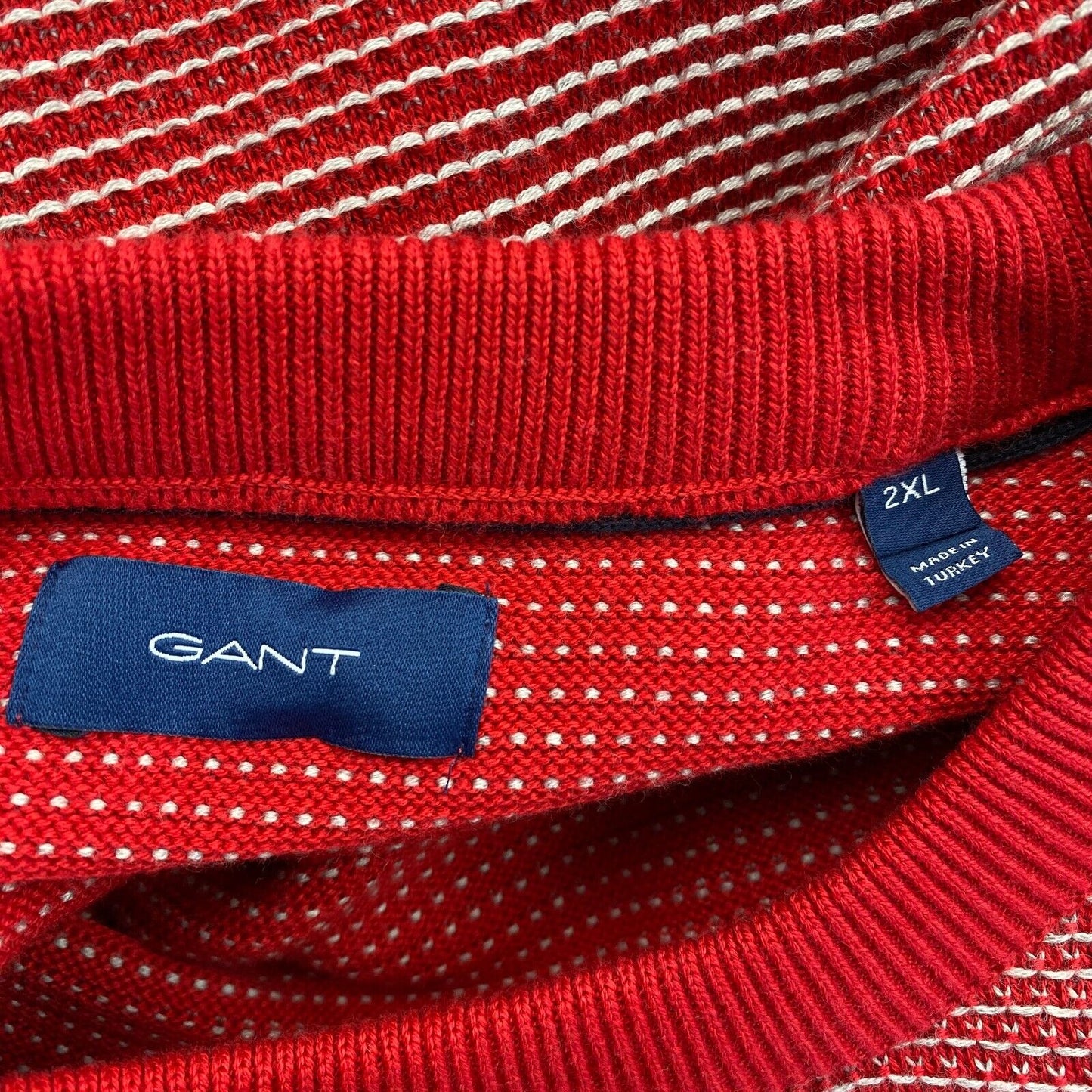 GANT Red Light Texture Crew Neck Sweater Taille 2XL XXL