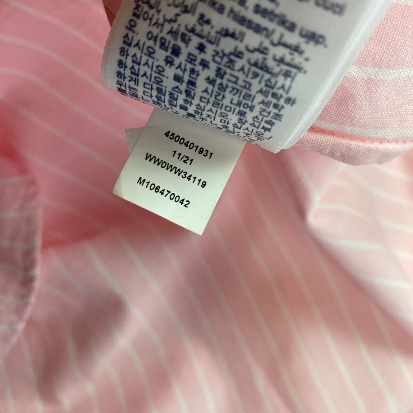 TOMMY HILFIGER Pink Stripe Oxford Oversized Shirt Size EU 36 UK 8 US 4