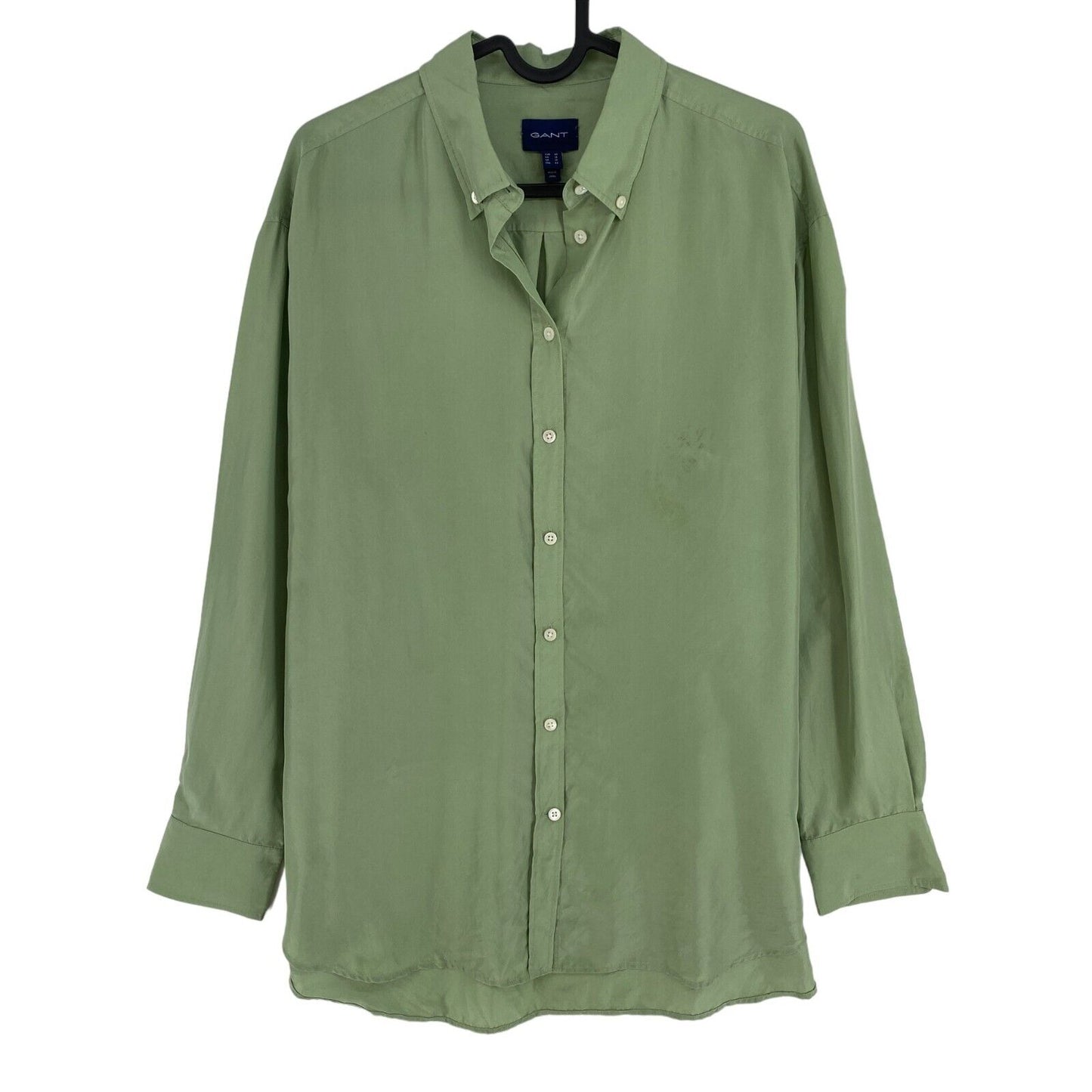 GANT Green Relaxed Silk Shirt Size EU 36 UK 8 US 6