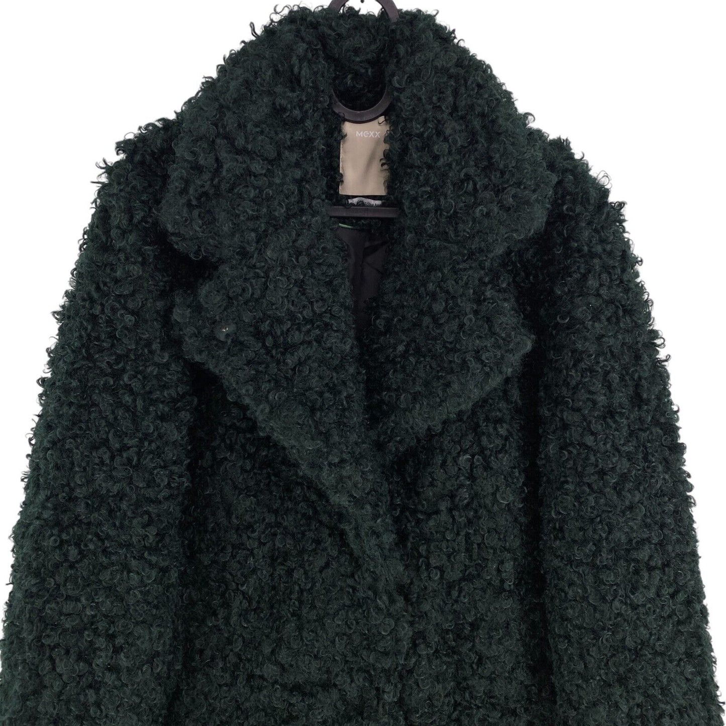 MEXX Women Dark Green Faux Fur Coat Jacket Size M