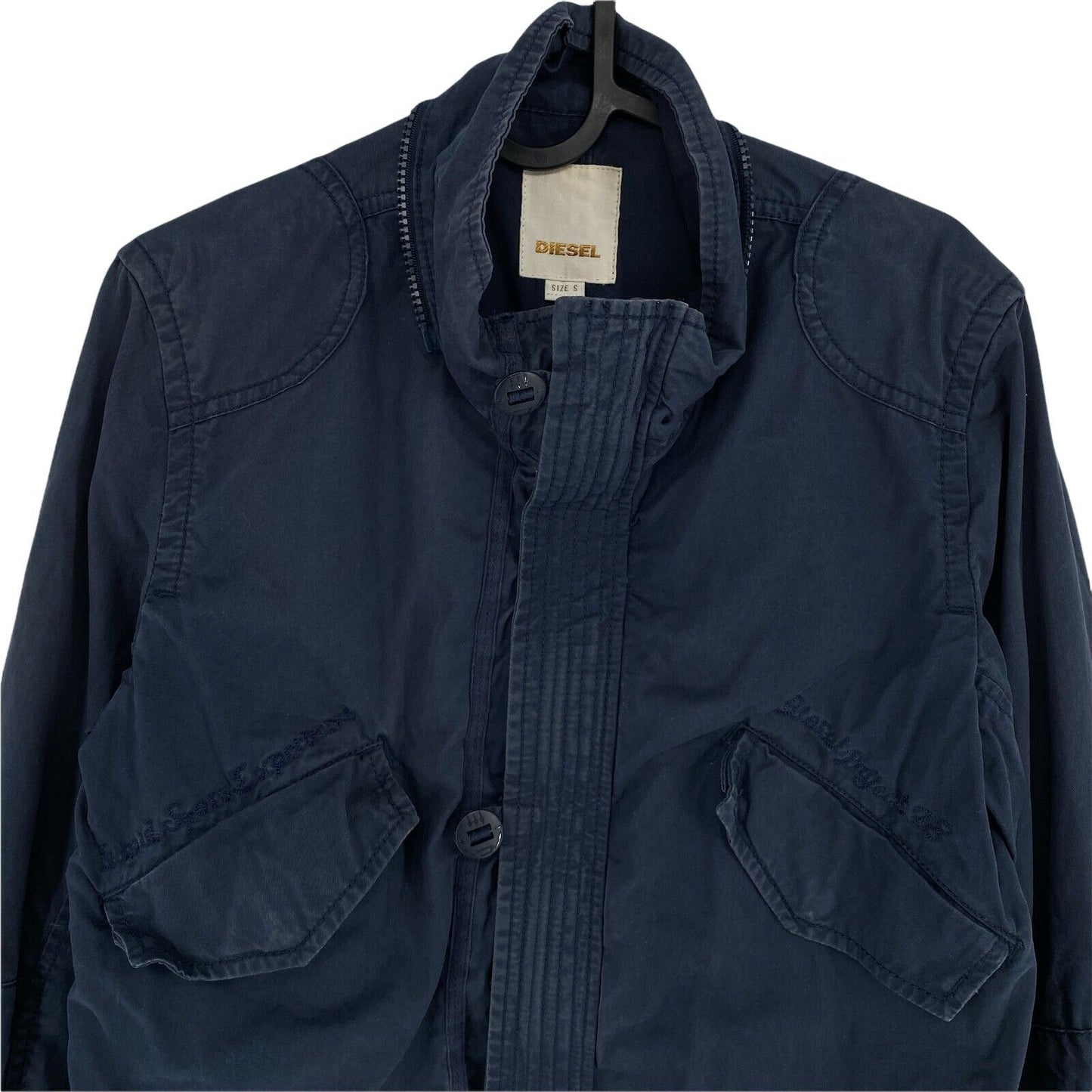 DIESEL Navy Blue 100% Cotton Jacket Size S