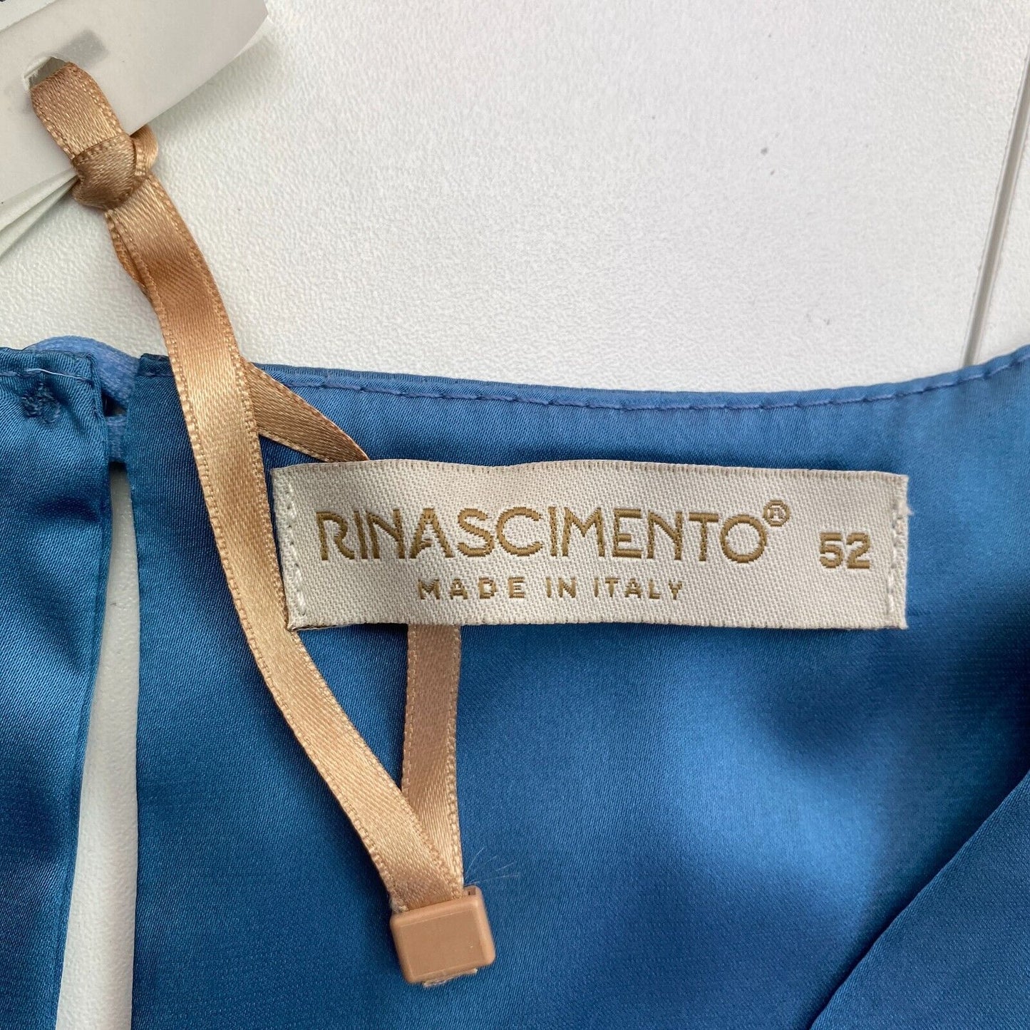 Rinascimento Women Blue Crew Neck Sleeveless Blouse Size 50 EU 46 UK 18 US 16