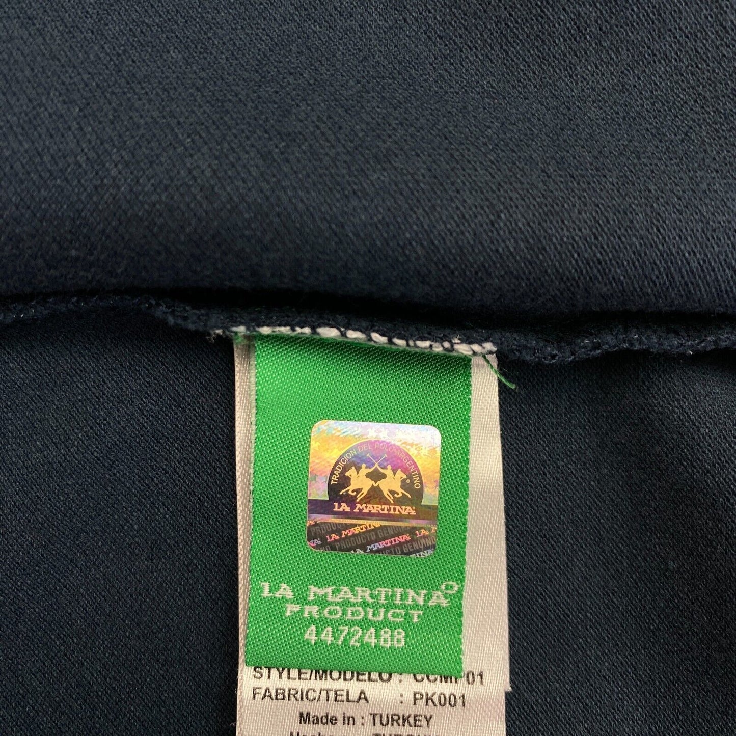 LA MARTINA Polo Bleu Marine Piquet Stretch Manches Courtes Taille L