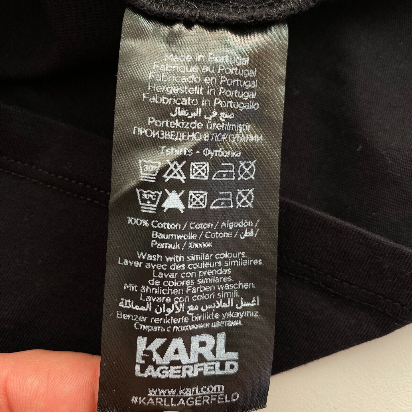 Karl Lagerfeld Black Karl Crew Neck T Shirt Size XS