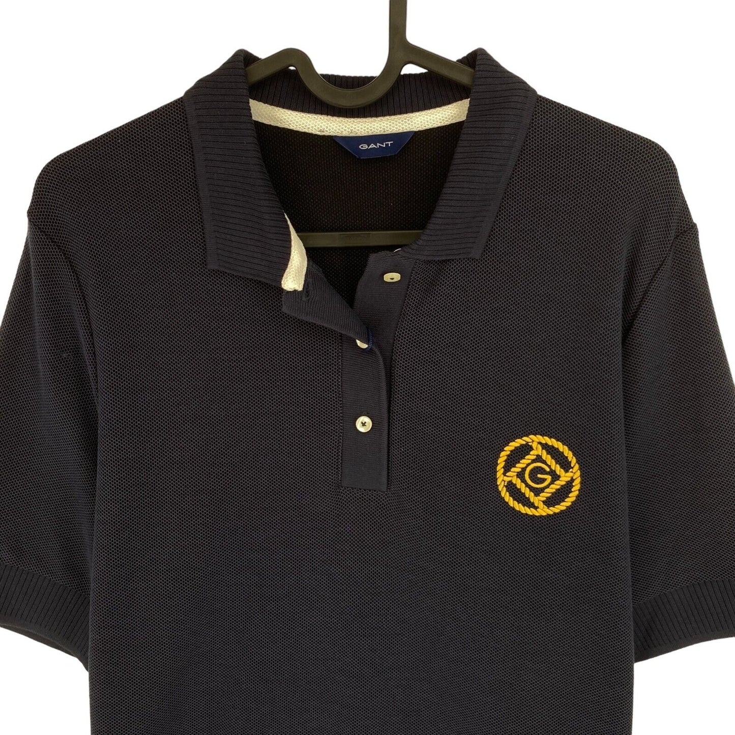 GANT Navy Blue Rope Icon Pique Polo Shirt Size L