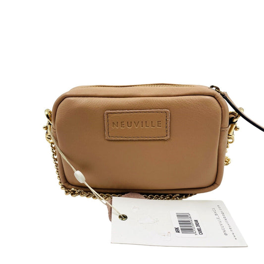 NEUVILLE Light Brown Leather Clutch Bag