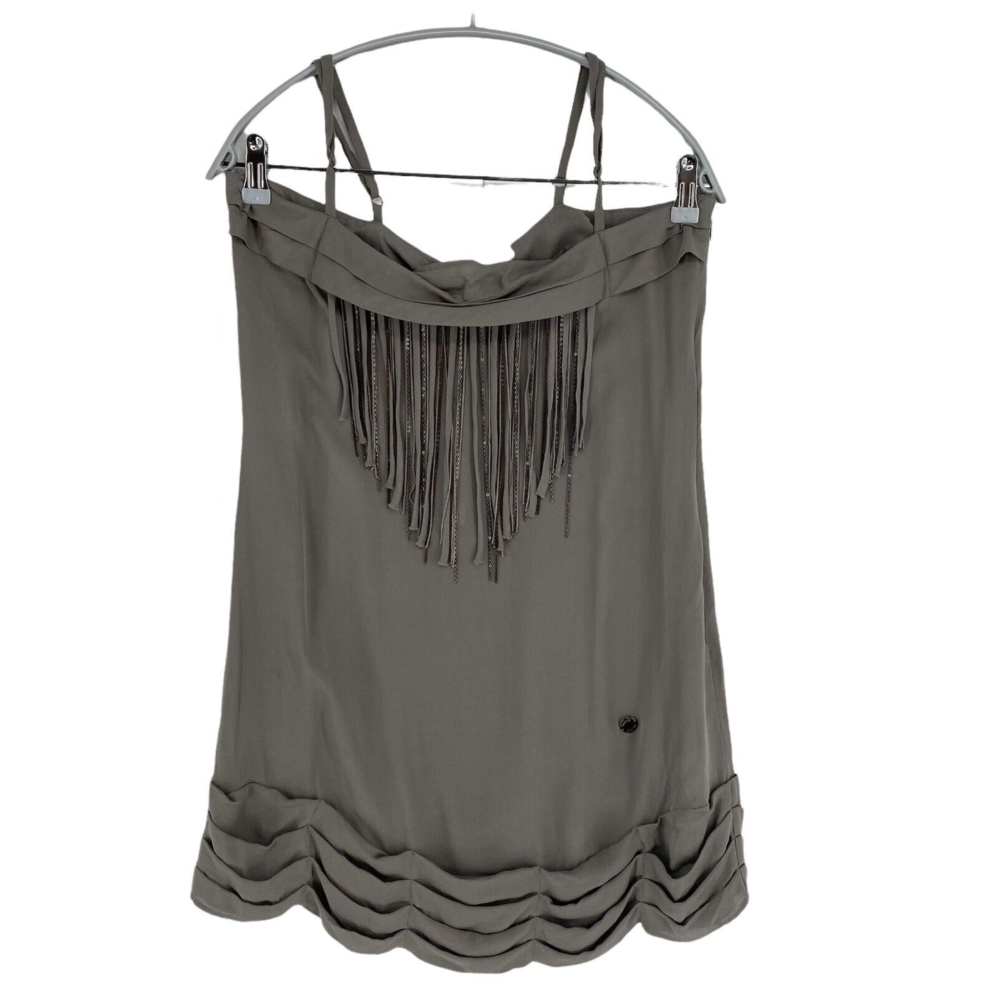 UVP €254 Fairly Grey 100% Seide ärmelloses Tank Top Bluse Größe IT 42 UK 10 US 8