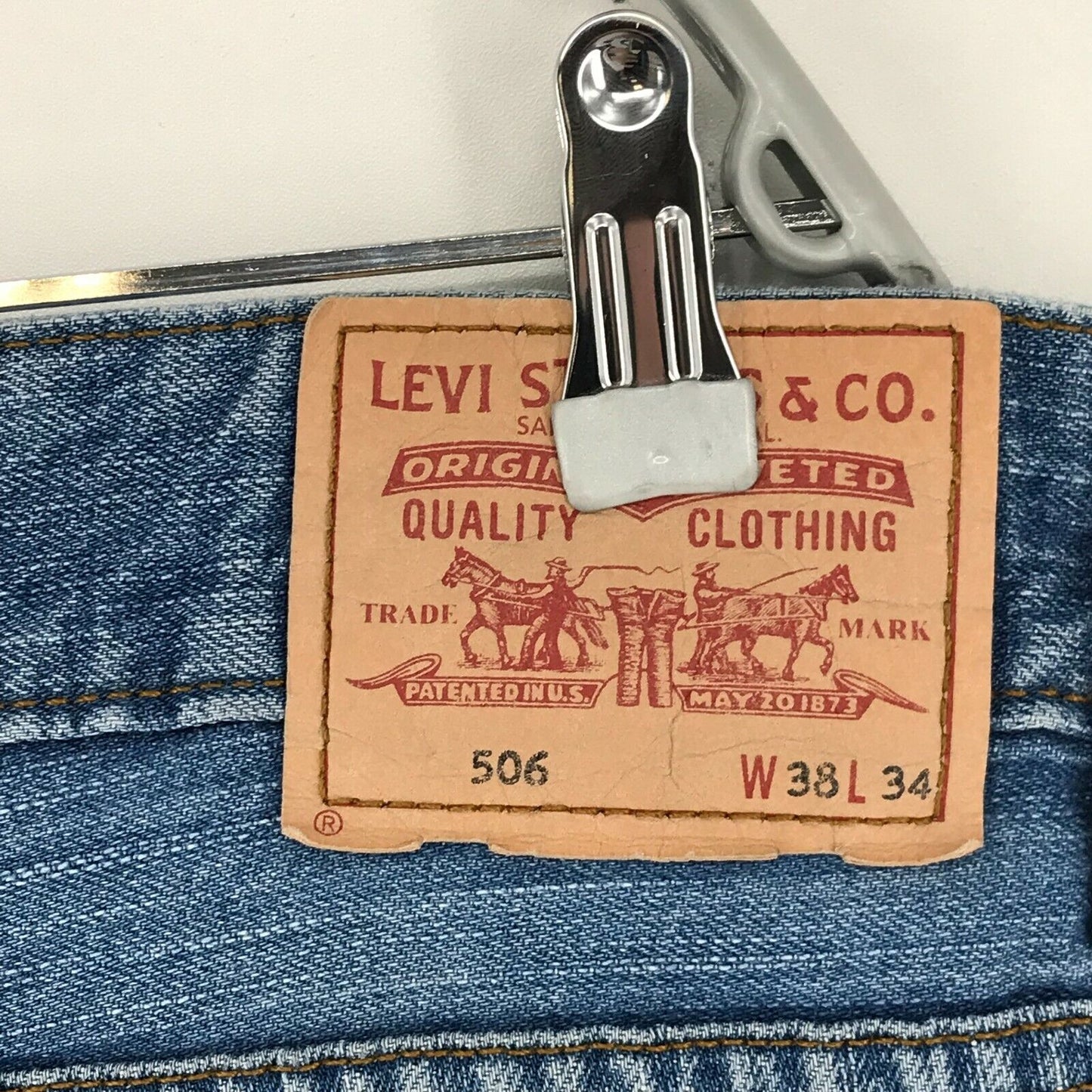 Vintage Levi's 506 Blue Regular Straight Fit Distressed Jeans W38 L34