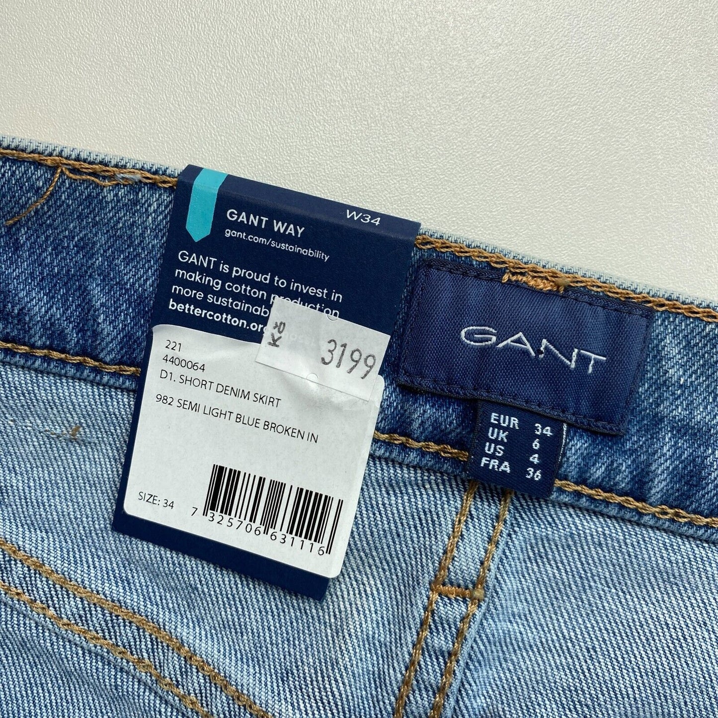 GANT Blue Short Denim Skirt Size EU 34 UK 6 US 4