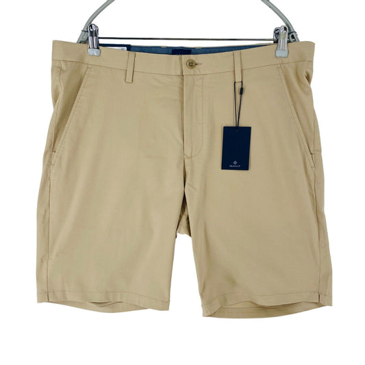 GANT HALLDEN Mens Light Brown Slim Fit Sports Chino Shorts Size W38