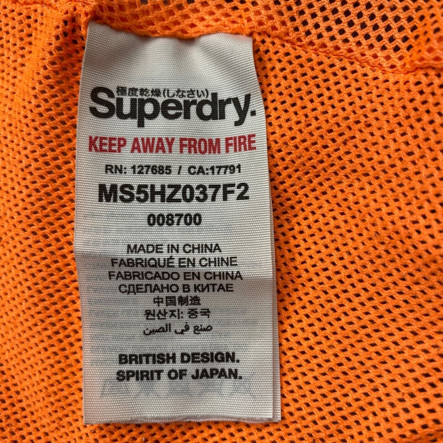 SUPERDRY Professional The Windcheater Dark Grey Jacket Size S